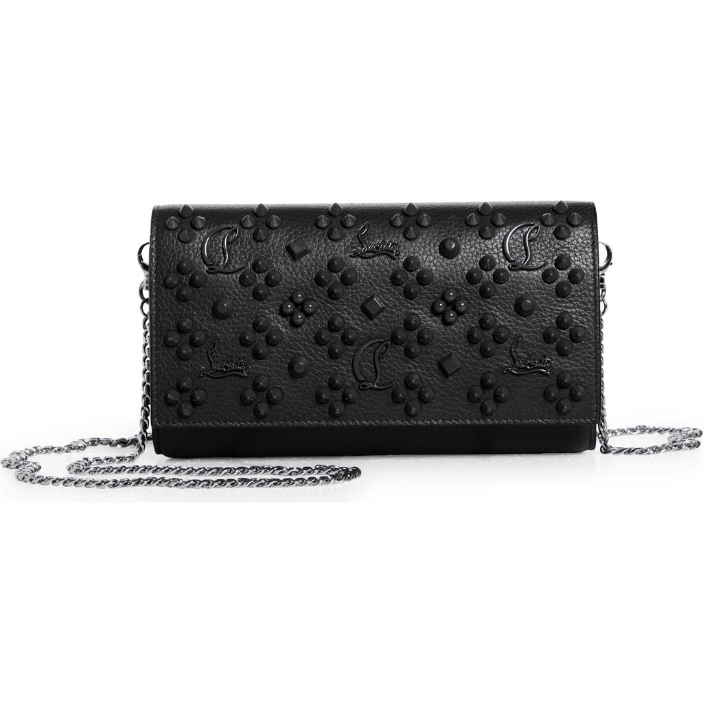 Christian Louboutin Paloma Loubinthesky Calfskin Wallet On A Chain In Black