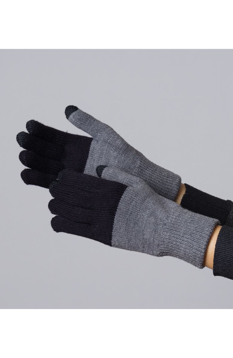 verloop Colorblock Touchscreen Gloves, Alternate, color, Black Grey
