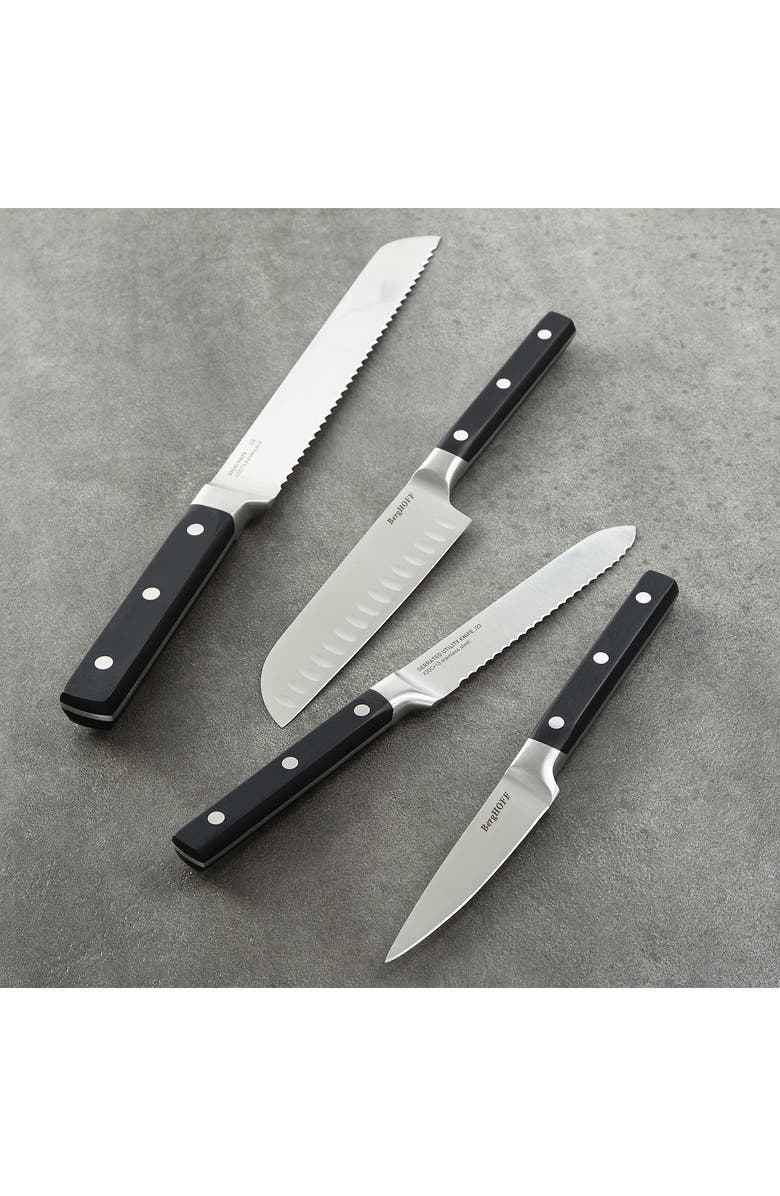 BergHOFF DiNA Gene 4-Piece Knife Set, Alternate, color, Black