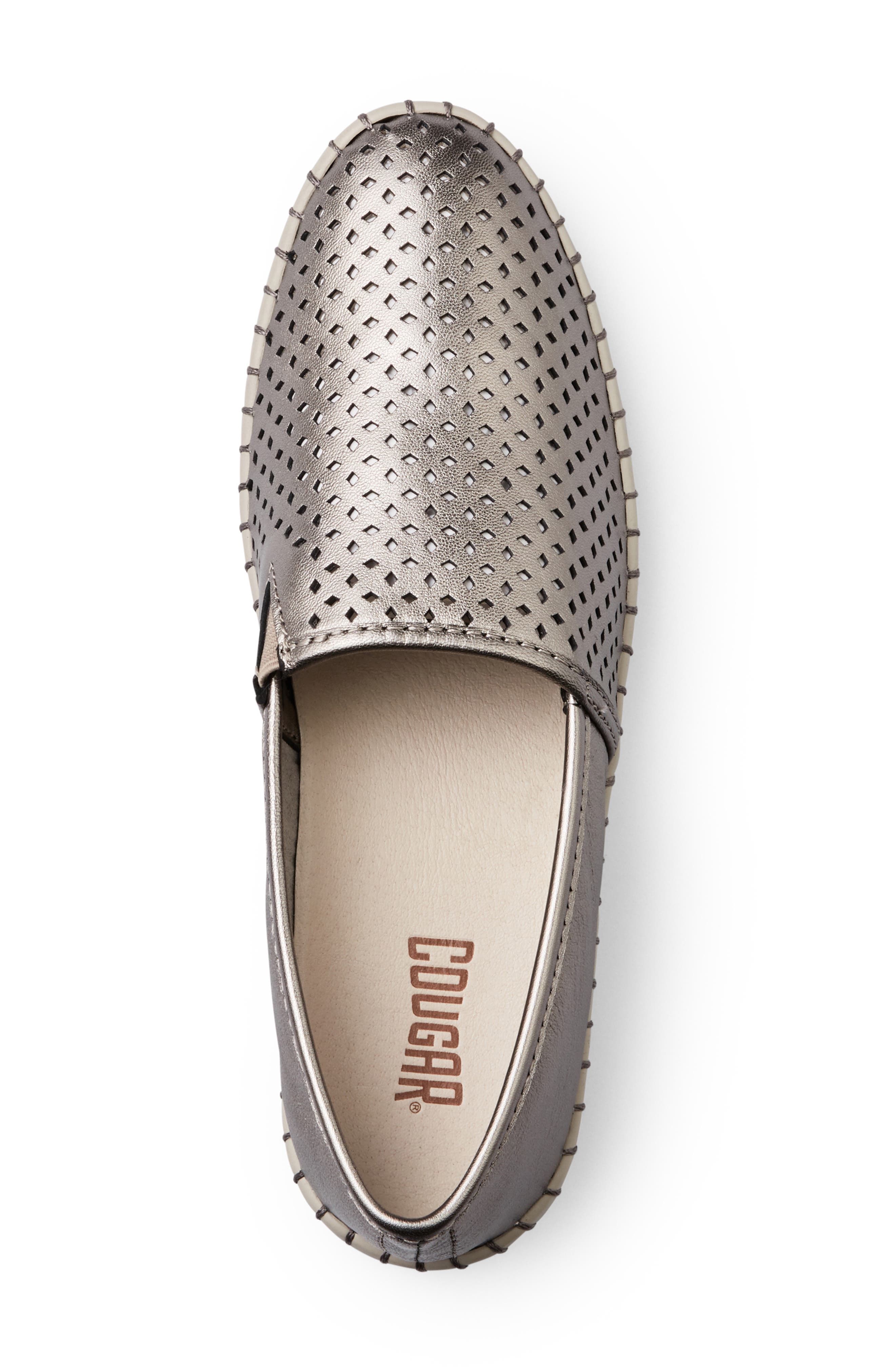 Cruz Perforated Slip-On Sneaker, Alternate, color, SILVER LEATHER