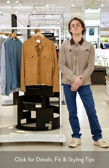 Billy Reid Waxed Suede Trucker Jacket | Nordstrom