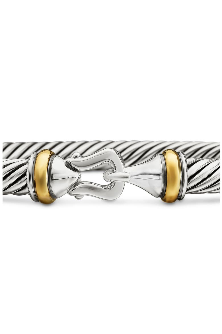 Cable Classic Buckle Bracelet with 18K Gold, 5mm, Alternate, color, TWO TONE
