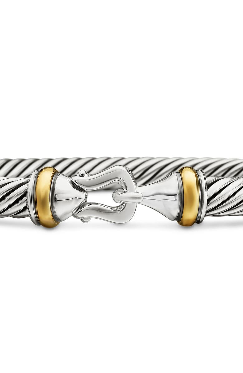 David Yurman Cable Classic Buckle Bracelet with 18K Gold, 5mm, Alternate, color, Two Tone
