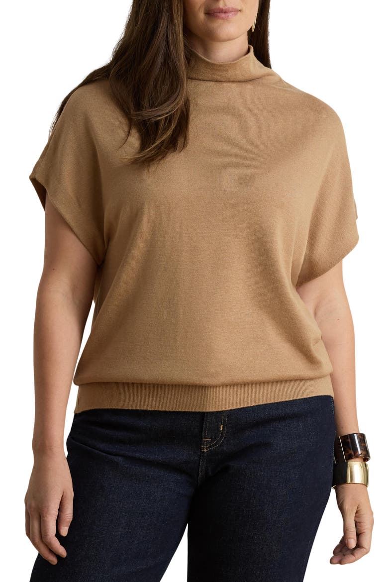 Mock Neck Sweater, Alternate, color, CAMEL BEIGE