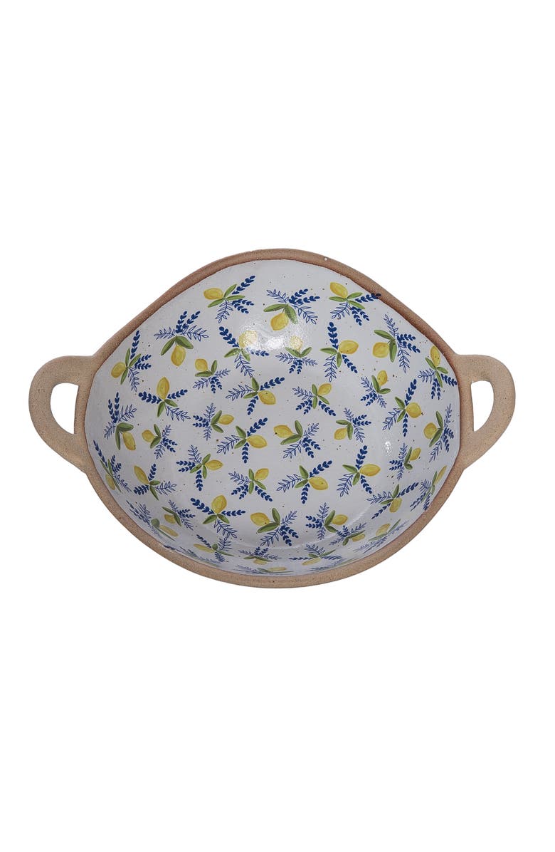 Transpac Ceramic Citrus Bowl Multicolored for Spring Serving and Entertaining, Main, color, Multicolored