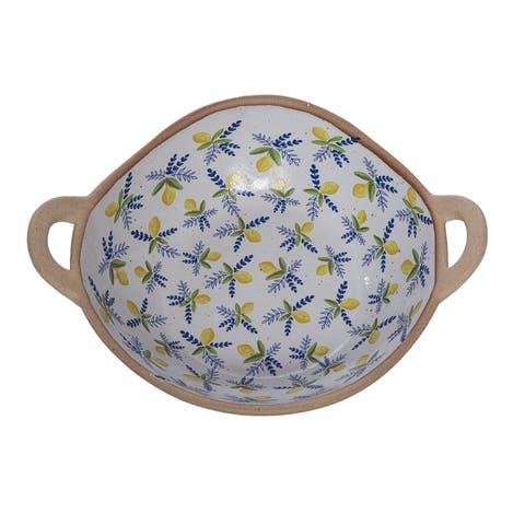 Ceramic Citrus Bowl Multicolored for Spring Serving and Entertaining