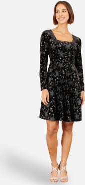 Yumi Starburst Foil Skater Dress