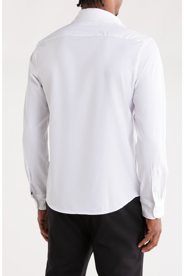 Tech Long Sleeve Button Front Shirt, Alternate, color, WHITE