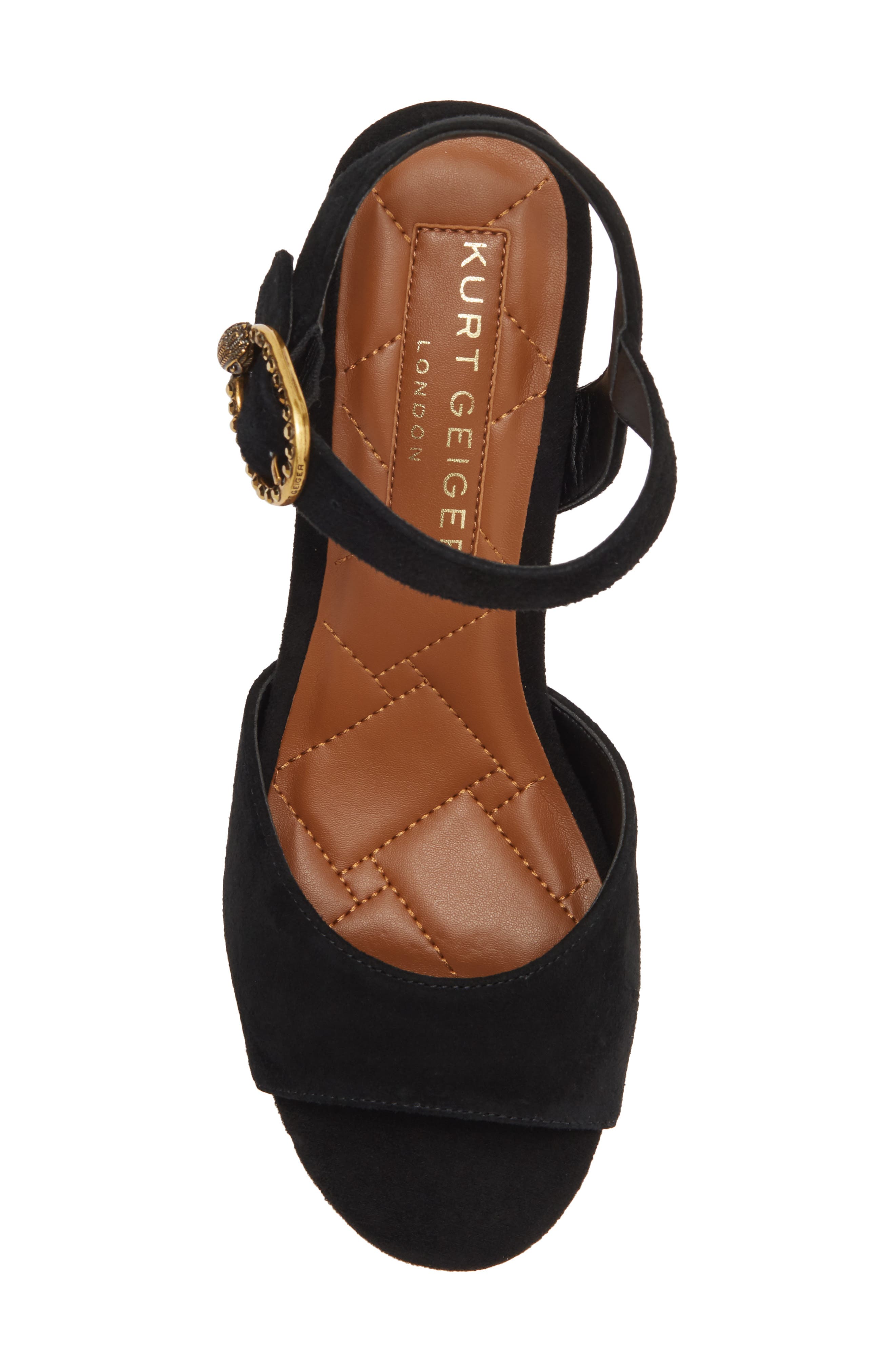 Kurt Geiger London Mayfair Cork Block Heel Platform Sandal, Alternate, color, Black