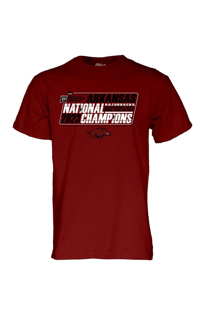 BLUE 84 Men's Blue 84 Cardinal Arkansas Razorbacks 2023 NCAA Men's Indoor Track & Field National Champions T-Shirt, Alternate, color, 