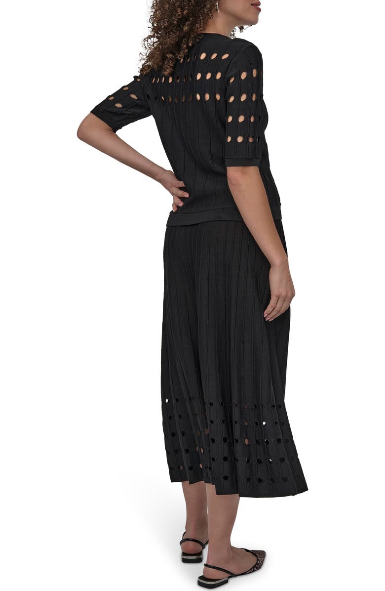 DKNY Short Sleeve Neck Cutout Sweater, Alternate, color,