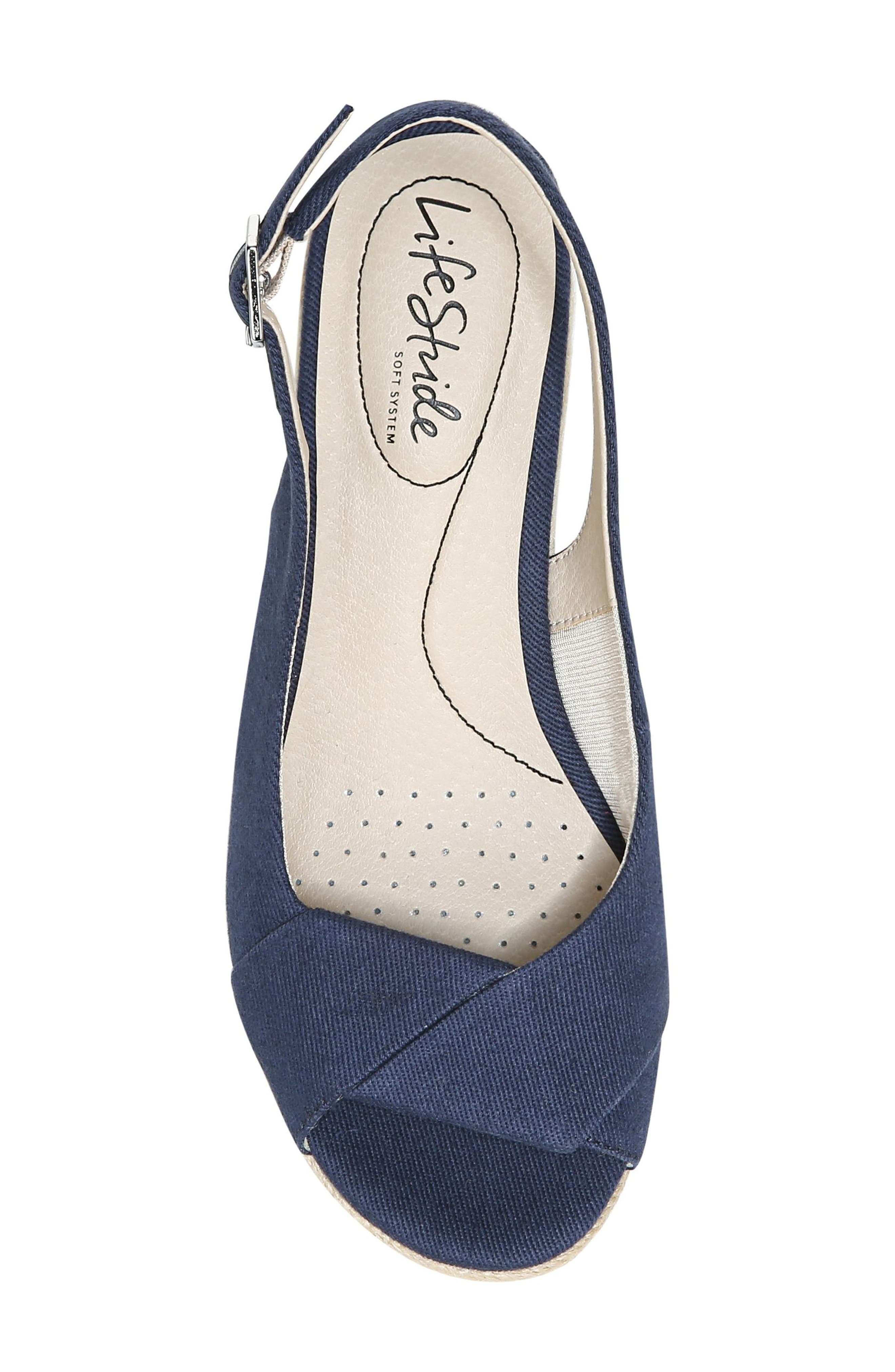 LifeStride Socialite Espadrille Slingback Sandal, Alternate, color, Navy
