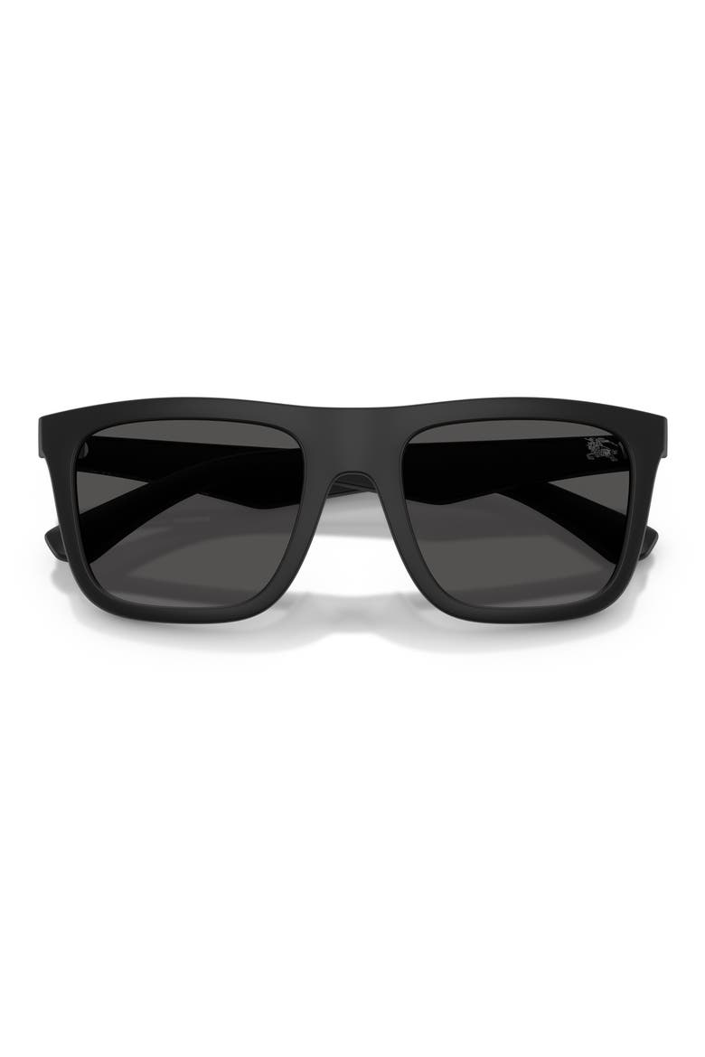55mm Square Sunglasses, Alternate, color, MATTE BLACK/DARK GREY