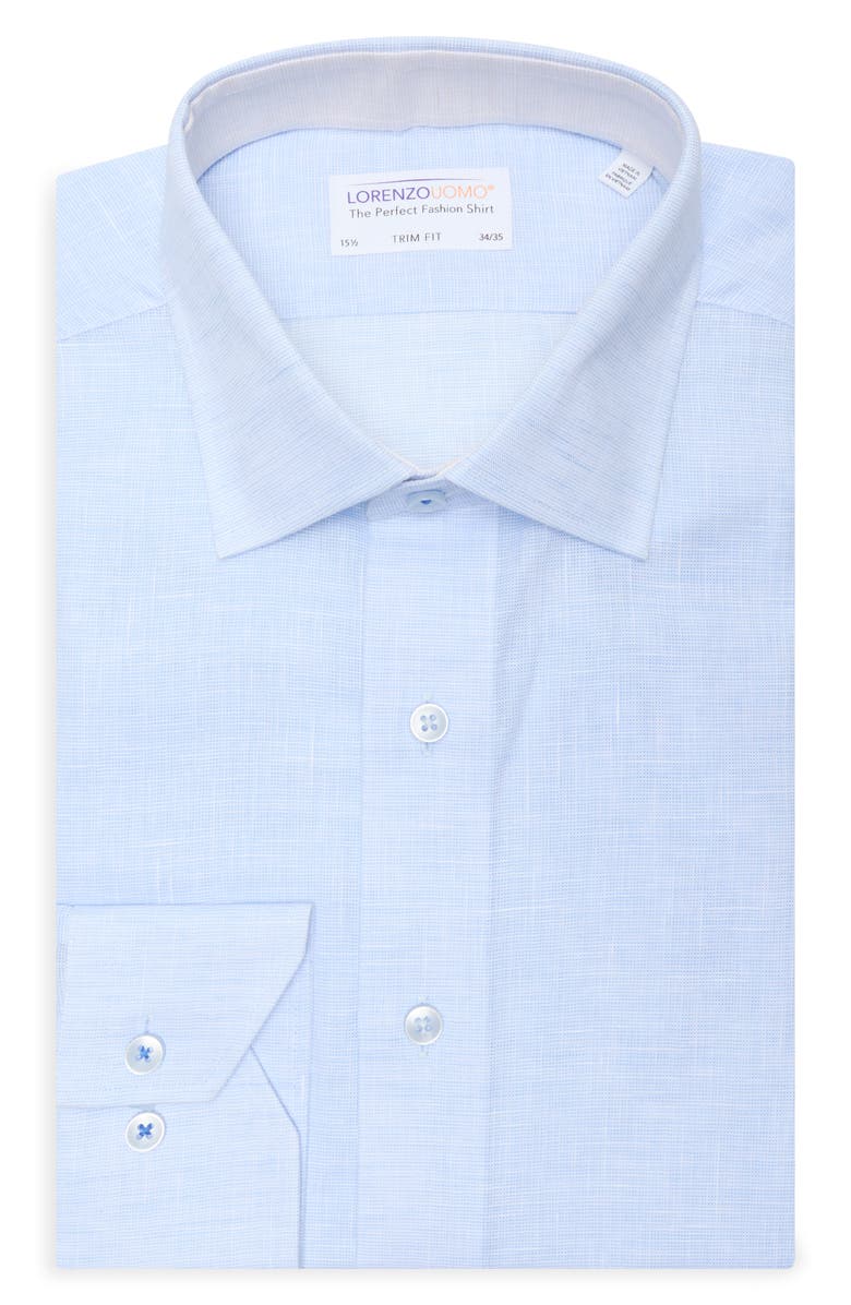 Lorenzo Uomo Trim Fit Cotton Dress Shirt, Main, color, Ice Blue