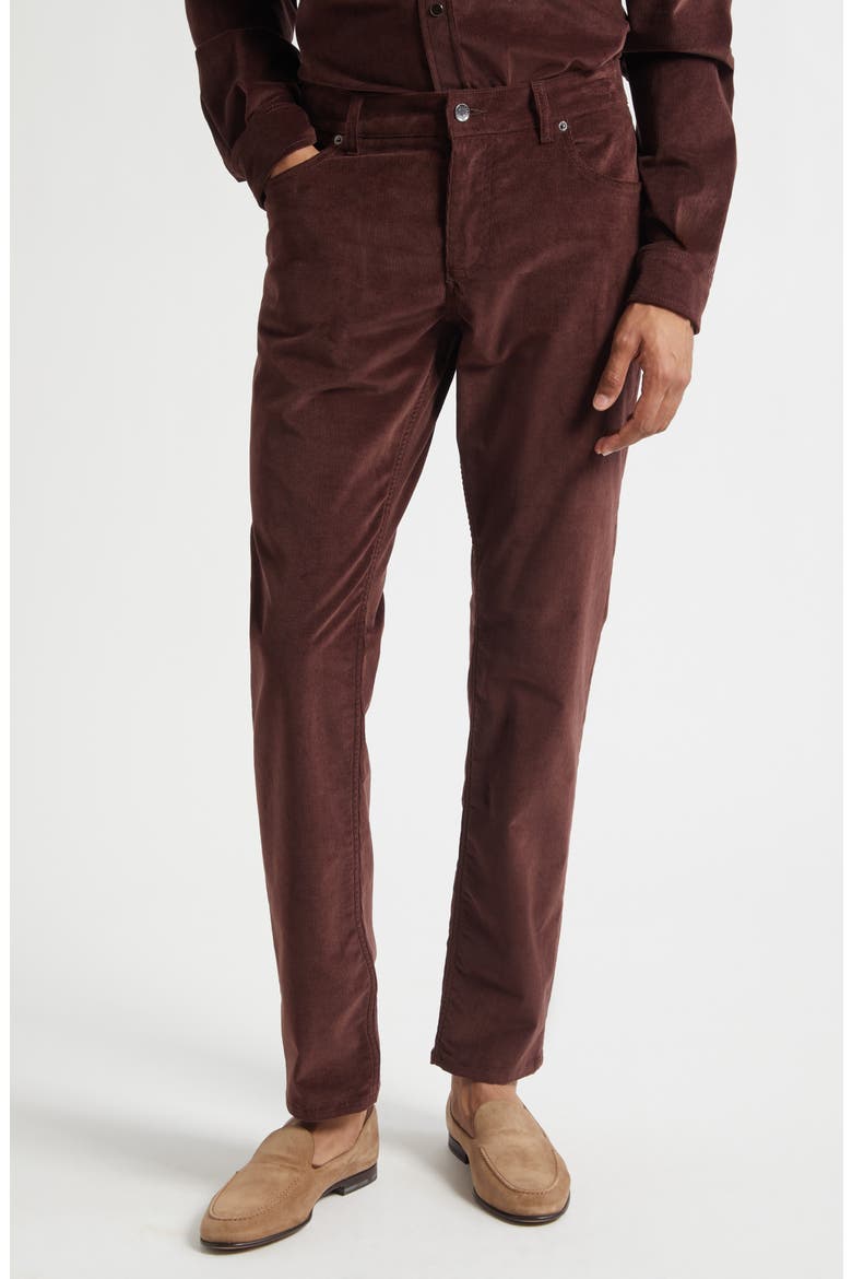 Stretch Cotton & Cashmere Corduroy Pants, Main, color, R5515 MARRONE 10