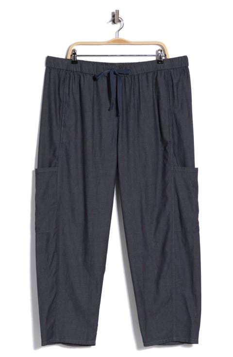 Organic Cotton Ankle Lantern Leg Cargo Pants (Plus)