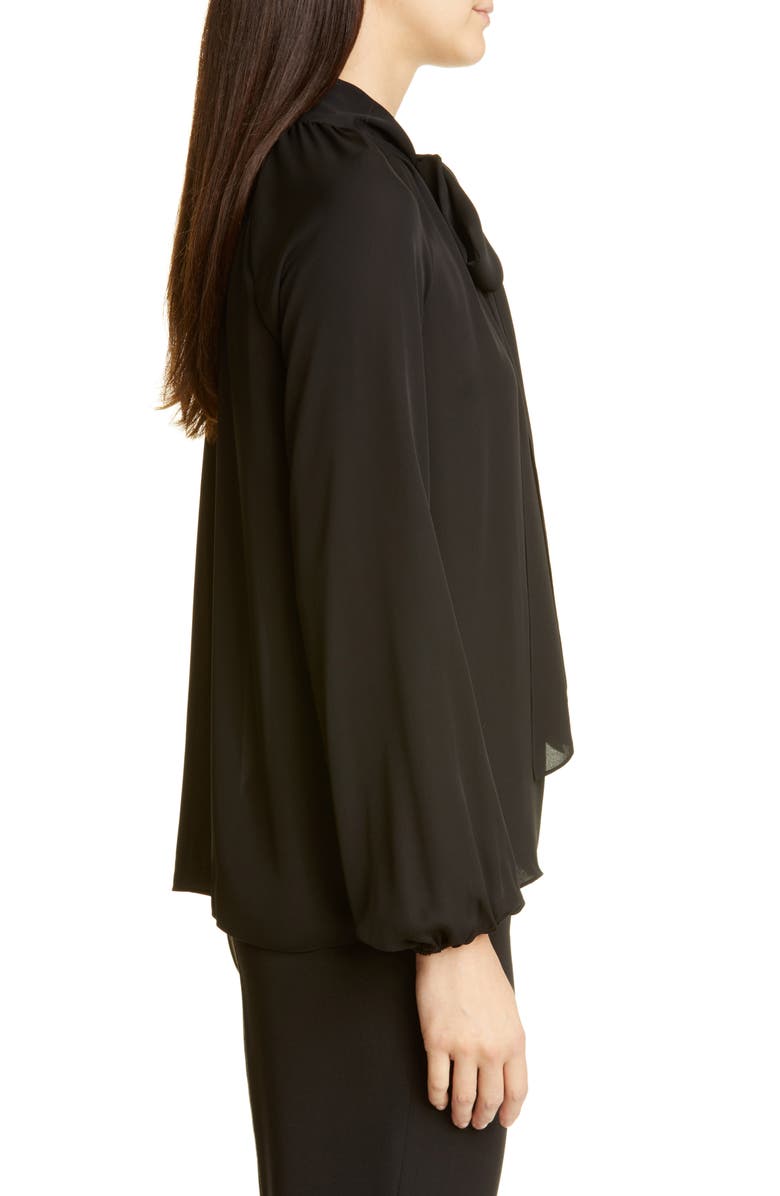 Theory Tie Neck Silk Georgette Blouse, Alternate, color, 