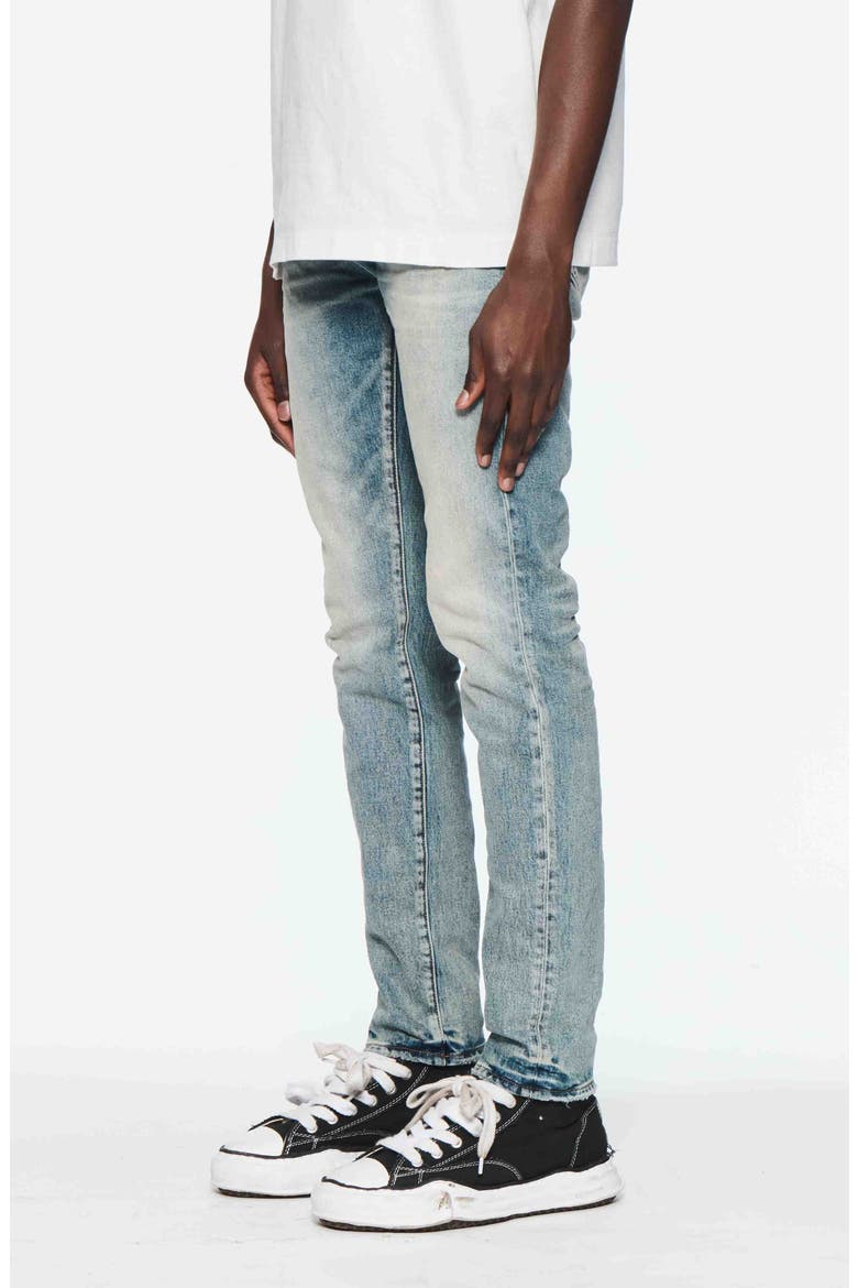 Electric Tint Distressed Skinny Jeans, Alternate, color, MID INDIGO