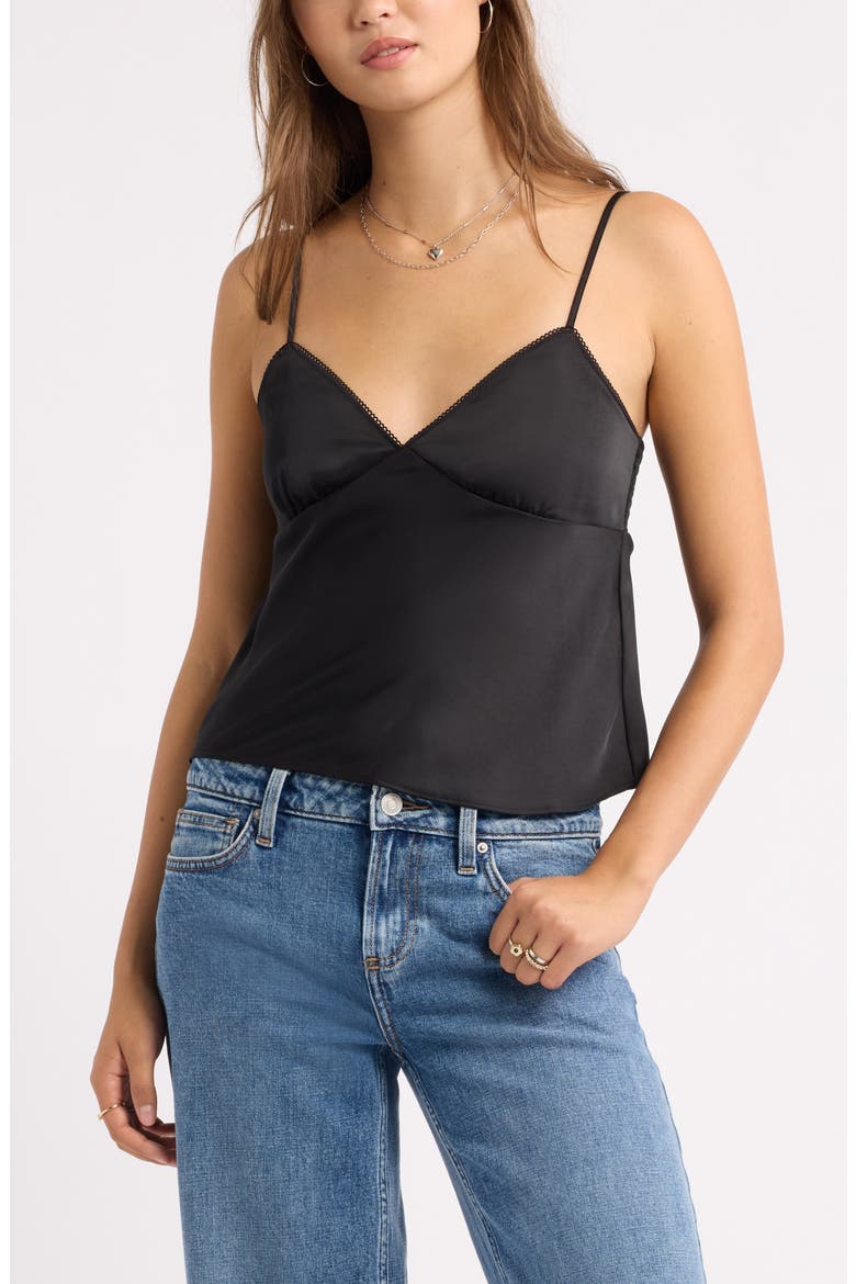 Satin Camisole, Main, color, BLACK