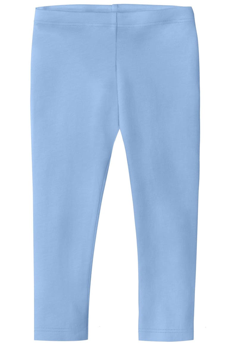 Girls 100% Soft Cotton Capri Leggings, Alternate, color, Bright Light Blue