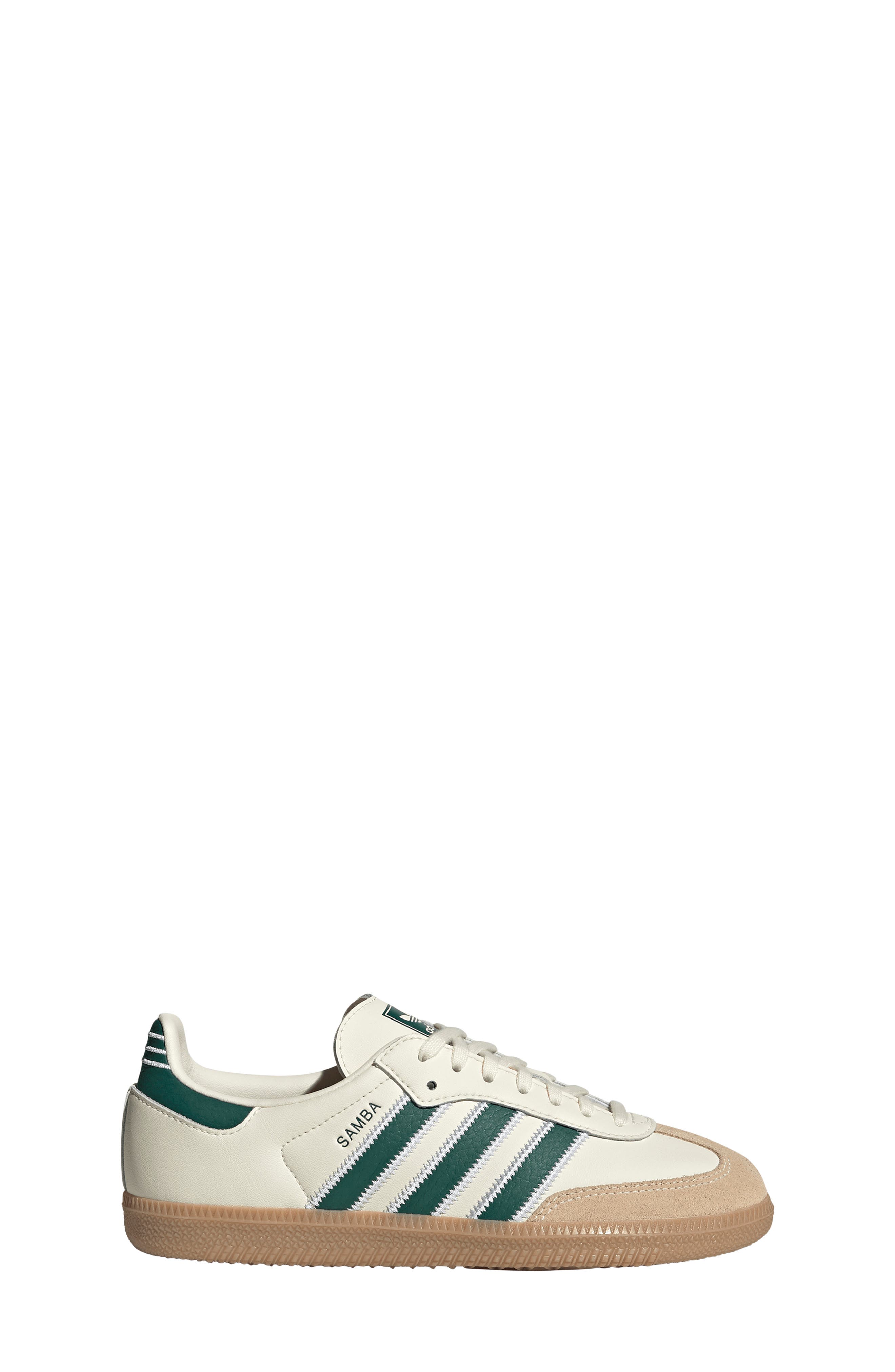 Kids' Samba Sneaker, Alternate, color, CREAM WHITE/ GREEN/ GUM