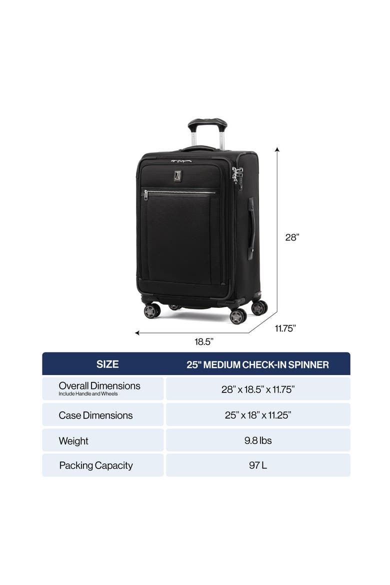 Platinum Elite Softside Expandable Medium 25-Inch Checked Luggage, Alternate, color, Rich Espresso Brown