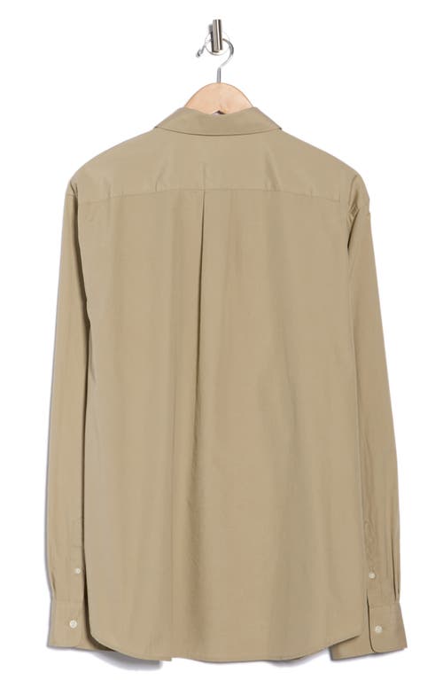 Vince Poplin Long Sleeve Classic Fit Button-up Shirt In Green