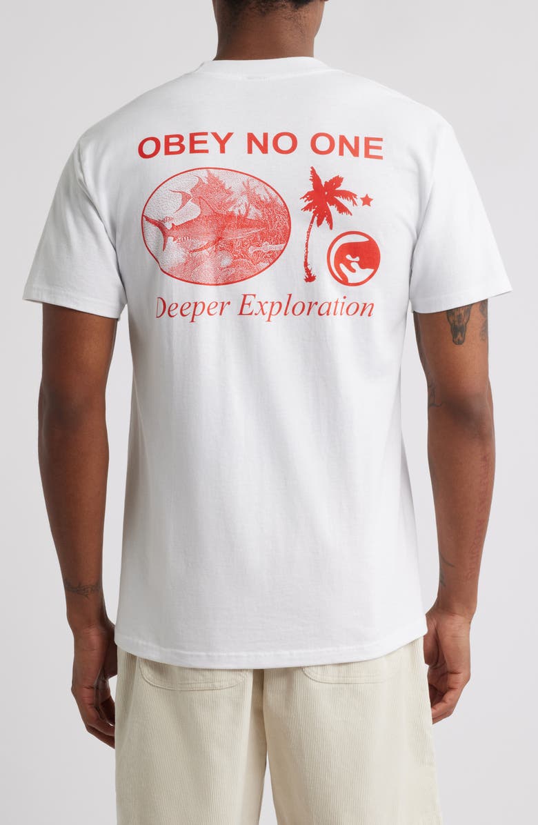 Obey Deeper Exploration Graphic T-Shirt, Alternate, color, White