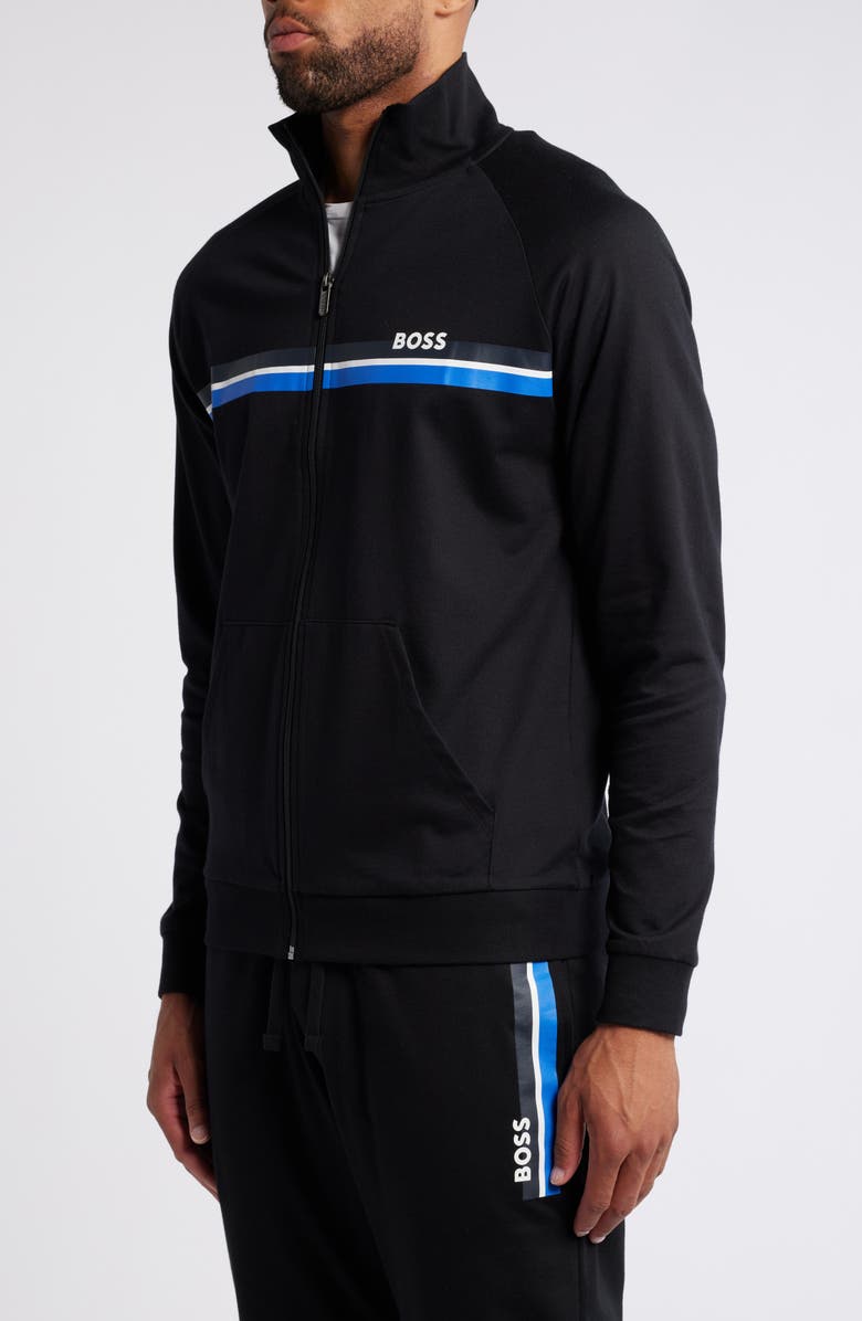 BOSS Authentic Chest Stripe Zip-Up Cotton Jacket, Alternate, color, 