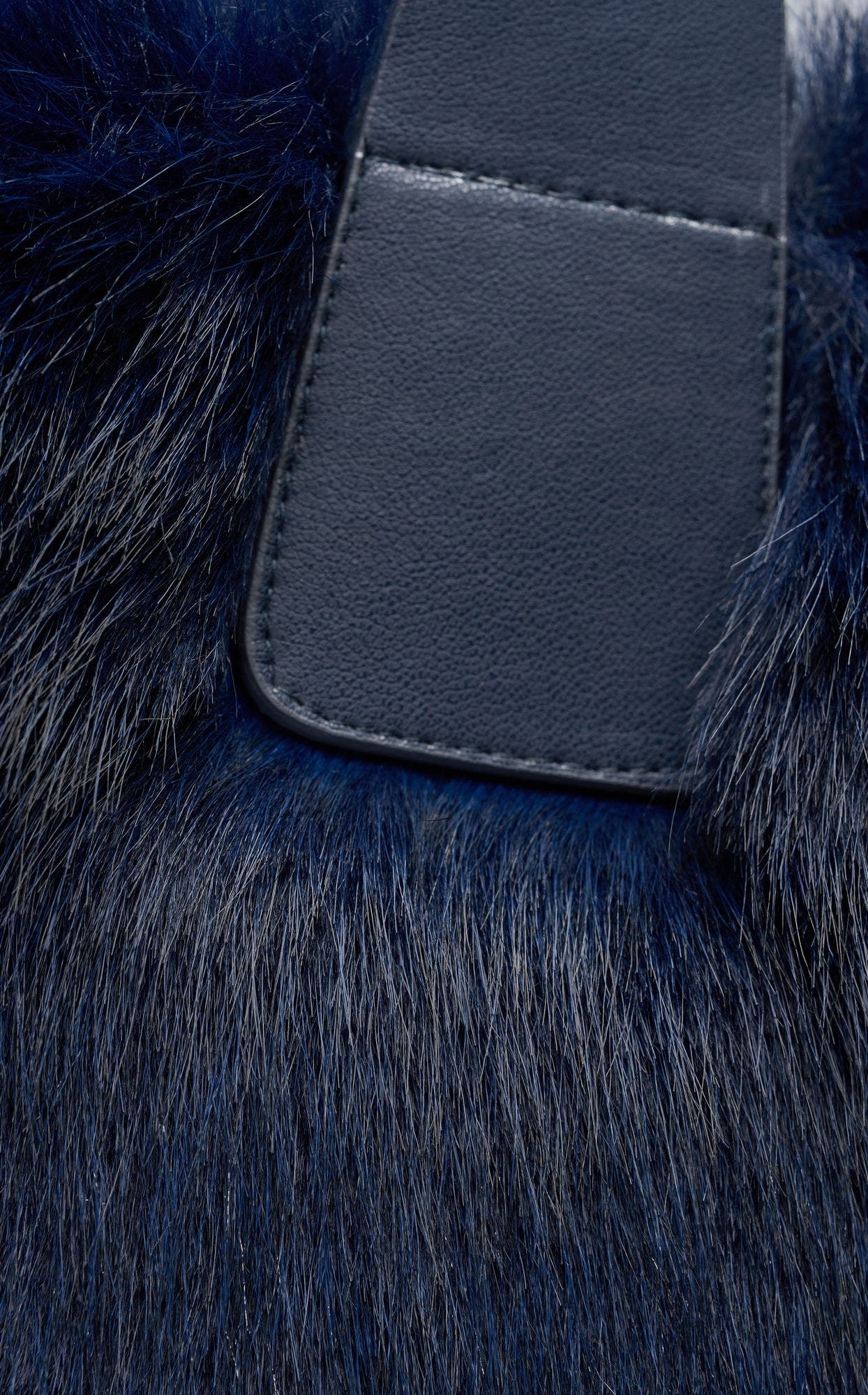 Confidante Faux Fur Handbag, Alternate, color, NAVY