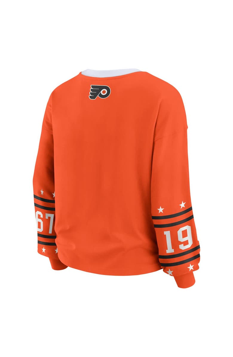 WEAR by Erin Andrews Women's WEAR by Erin Andrews Orange Philadelphia Flyers Long-Sleeve Sport T-Shirt, Alternate, color, Orange