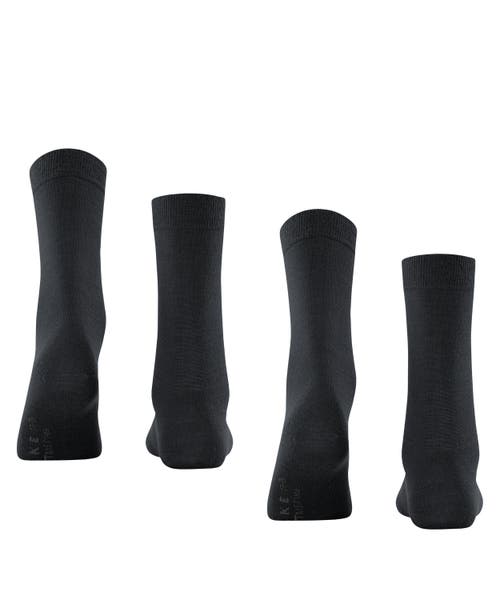 Falke Soft Merino 2-pack Wool Socks In Black