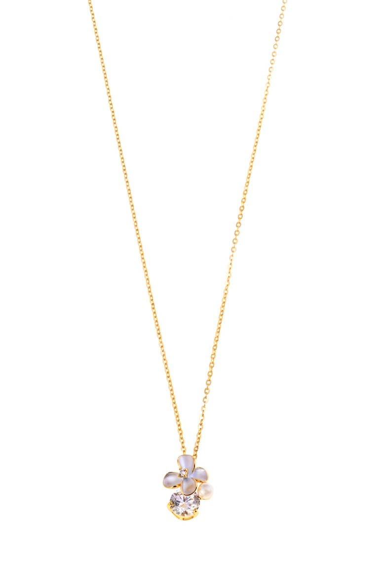 Flower Necklace, Main, color, Silver Gold Plated