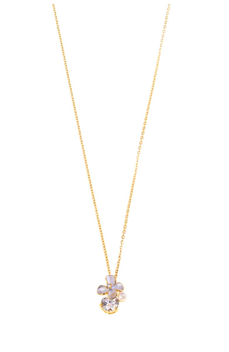 Arte Nova Jewellery Flower Necklace, Main, color, Silver Gold Plated