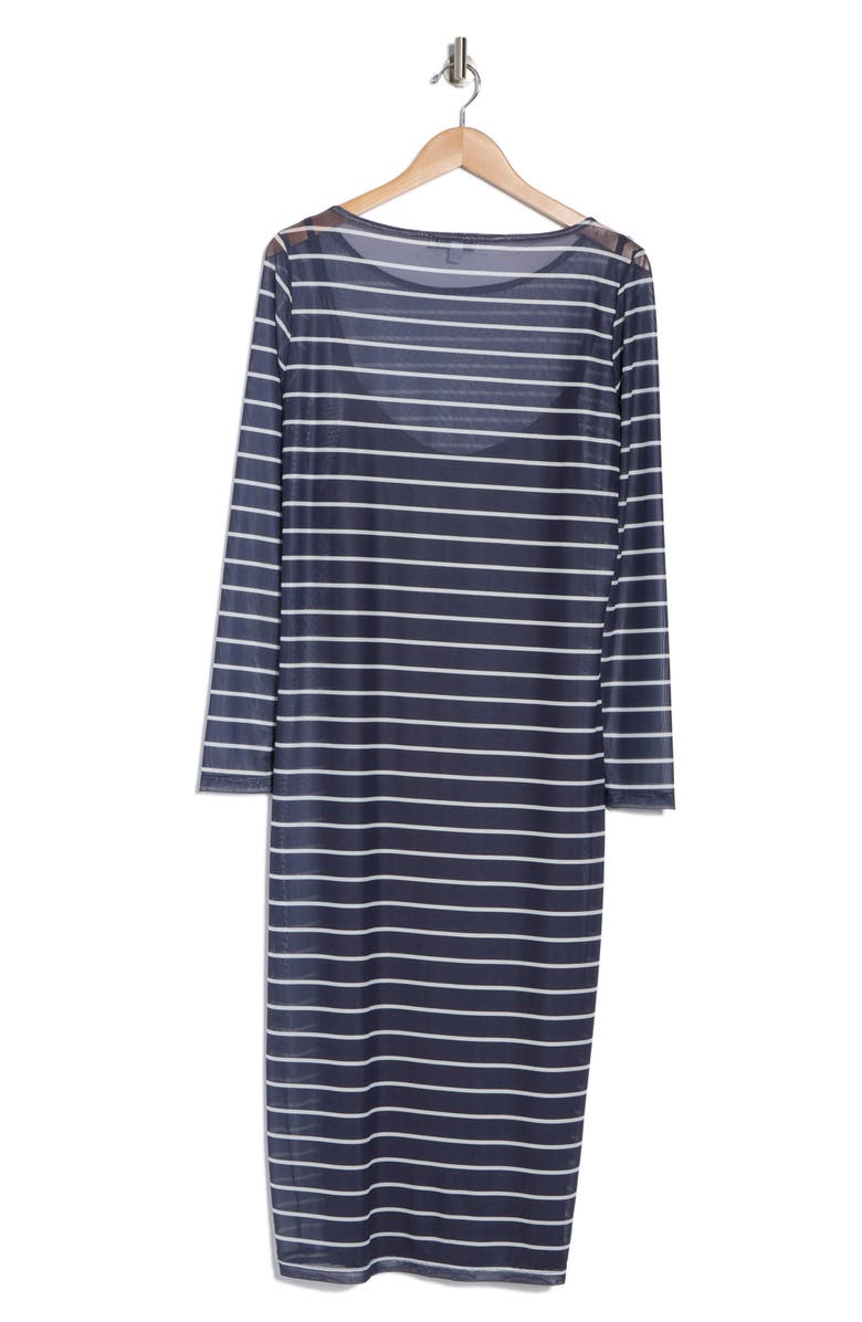 Steve Madden Long Sleeve Mesh Dress, Alternate, color, 