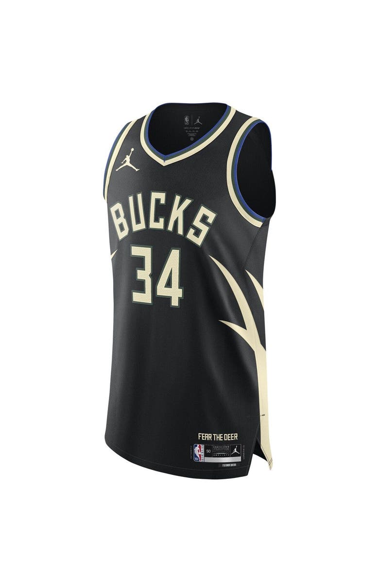 Jordan Brand Men's Jordan Brand Giannis Antetokounmpo Black Milwaukee Bucks Authentic Player Jersey - Statement Edition, Alternate, color, Black