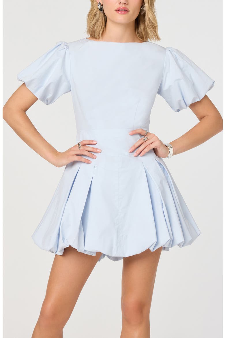 Kattie Bubble Hem Minidress, Alternate, color, LIGHT BLUE