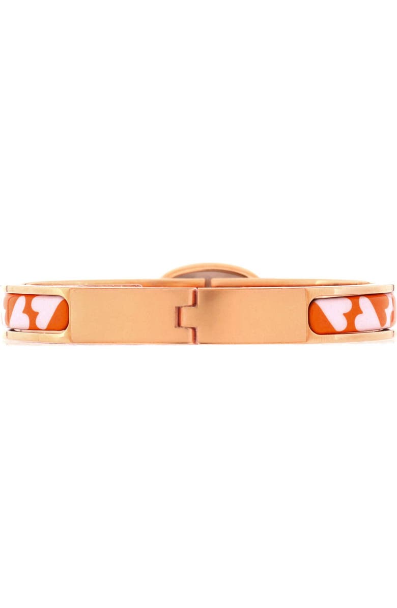 Pre-Owned Hermes Mini Clic Chaine d'Ancre Bracelet Metal and Printed Enamel, Alternate, color, Orange