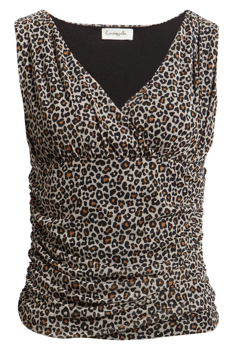 Ruched Empire Waist Sleeveless Top, Alternate, color, TAUPE