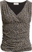 Loveappella Ruched Empire Waist Sleeveless Top