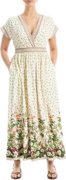 MAX STUDIO Surplice Neck Short Sleeve Maxi Dress