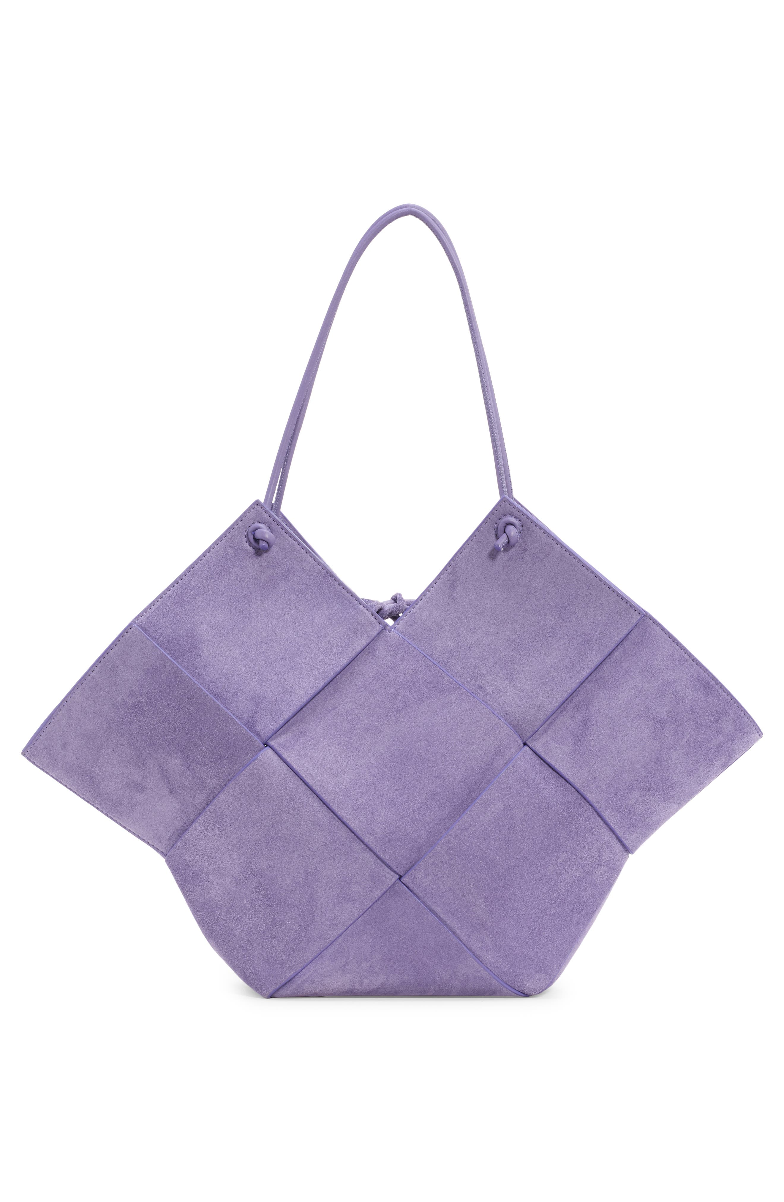 Intreccio Suede Tote, Alternate, color, LAVENDER/ SILVER