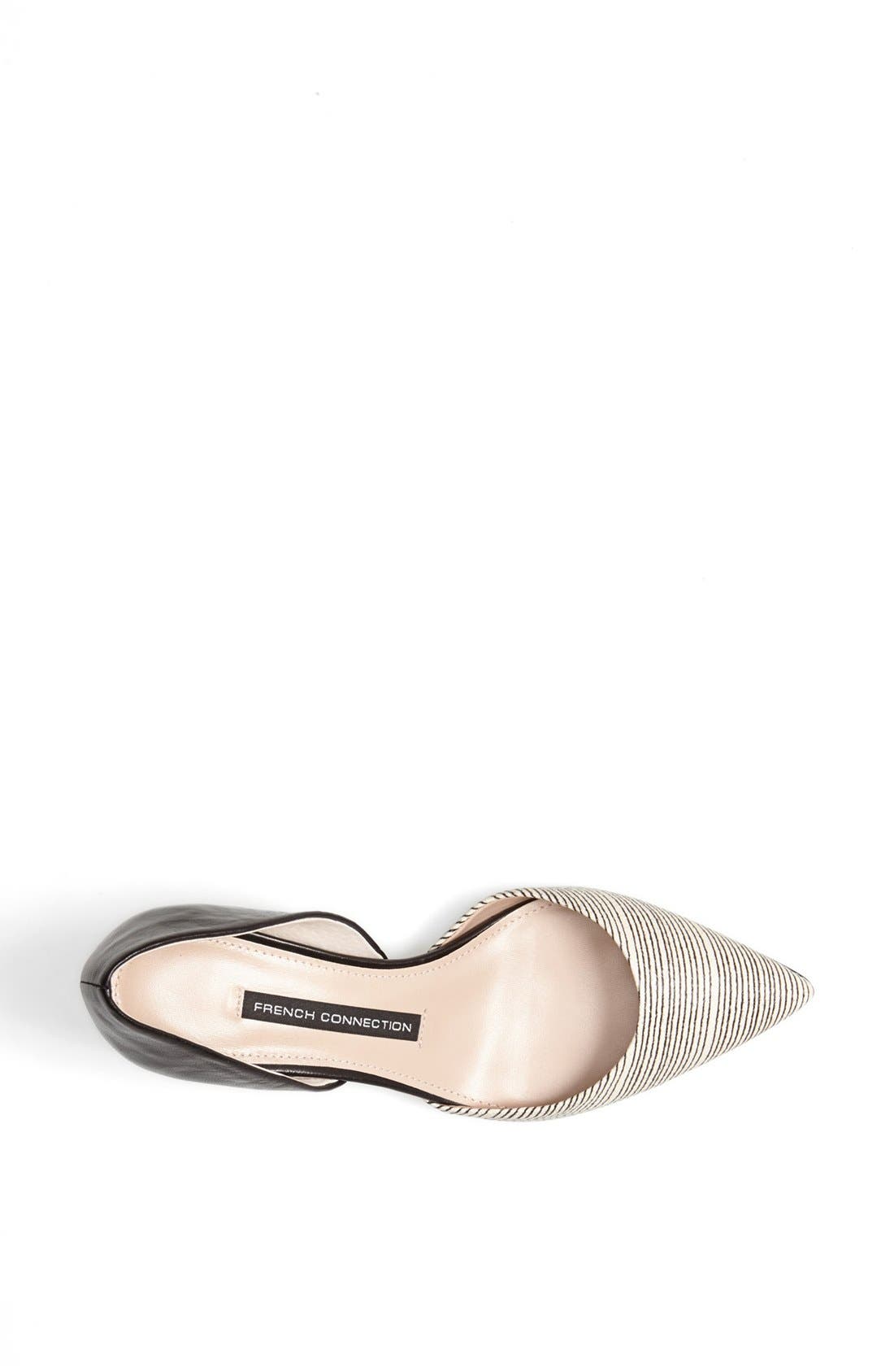 'Effie' Pointy Toe d'Orsay Pump, Alternate, color, BLACK/ WHITE