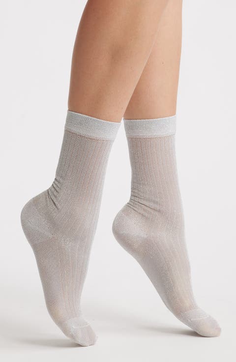 Beam Metallic Rib Crew Socks