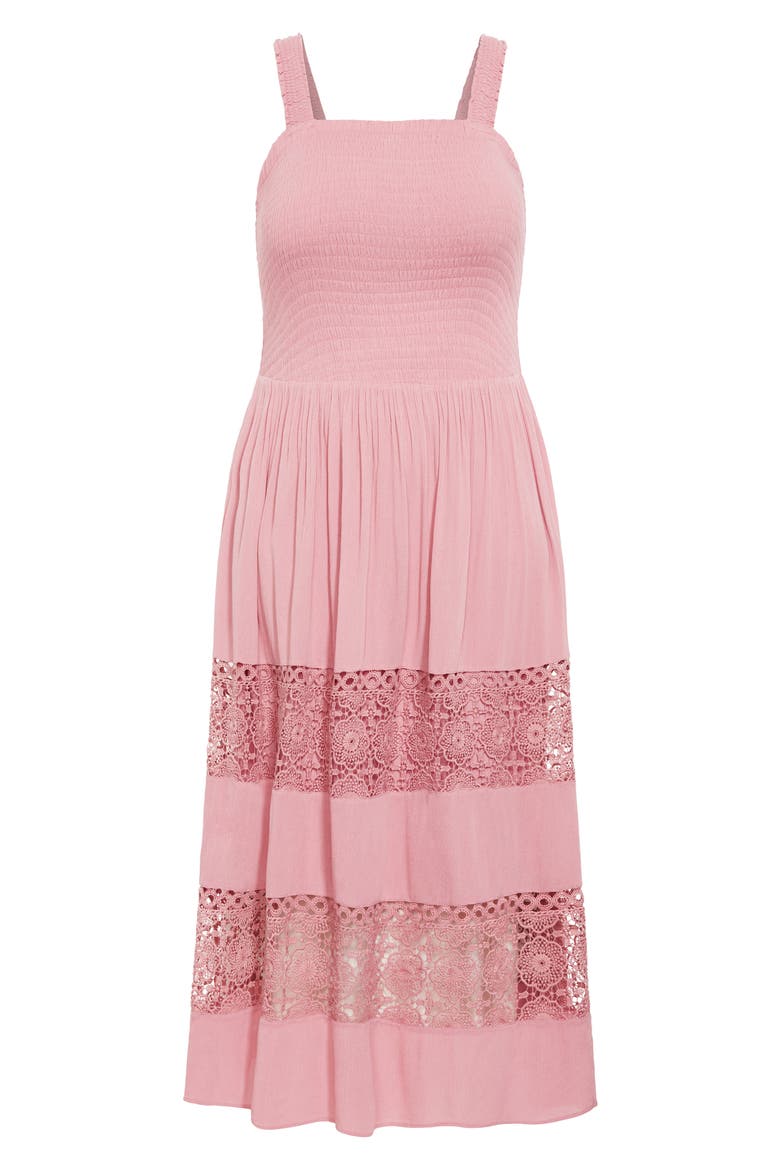 By the Beach Lace Inset Maxi Sundress, Alternate, color, BLUSH