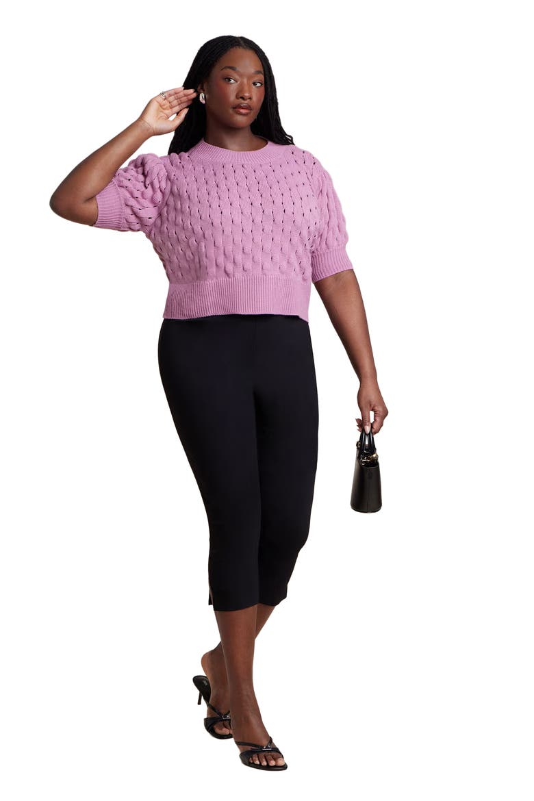 Bubble Stitch Sweater, Alternate, color, MAUVE ORCHID