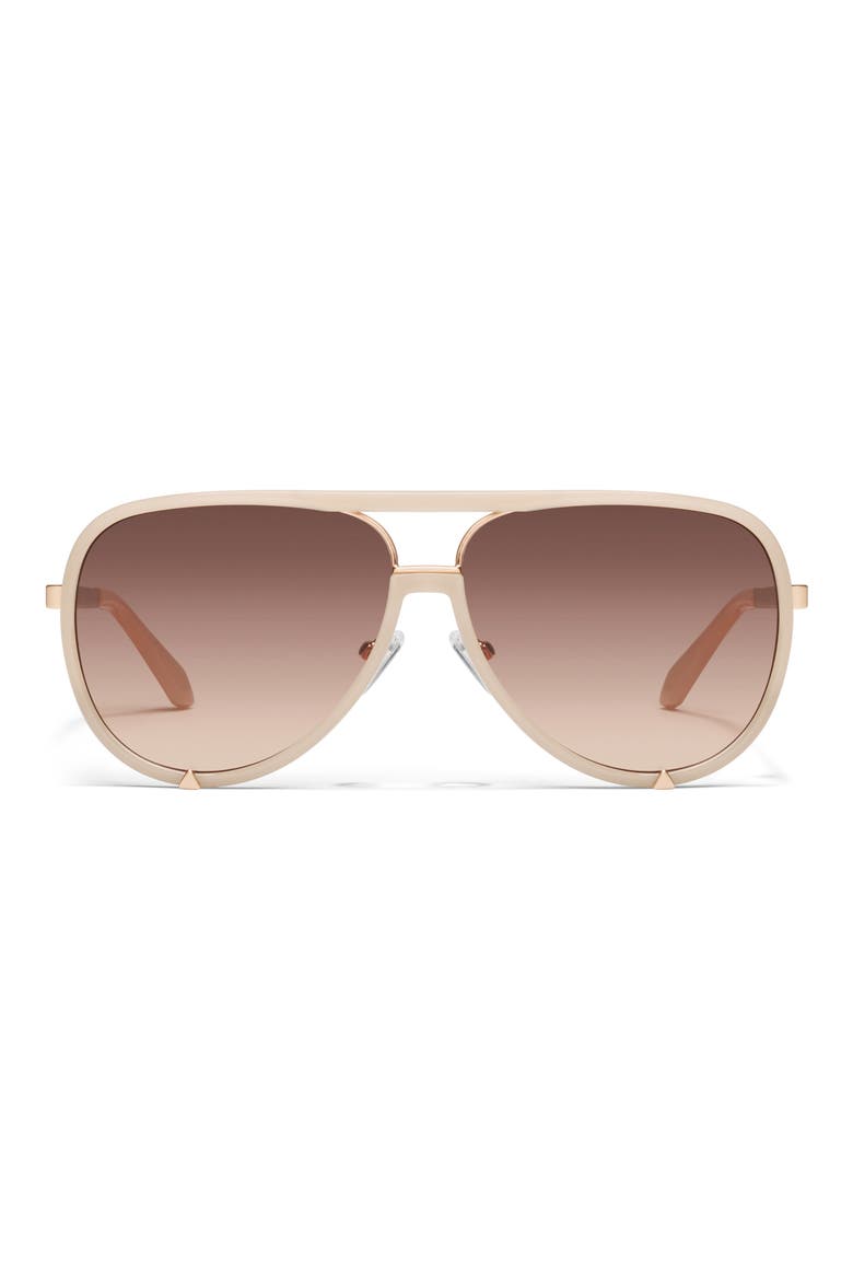 High Profile 60mm Gradient Aviator Sunglasses, Main, color, BONE/BRNFWN