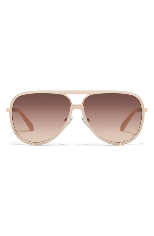 Quay High Profile 51mm Gradient Aviator Sunglasses In Bone/brown Fawn