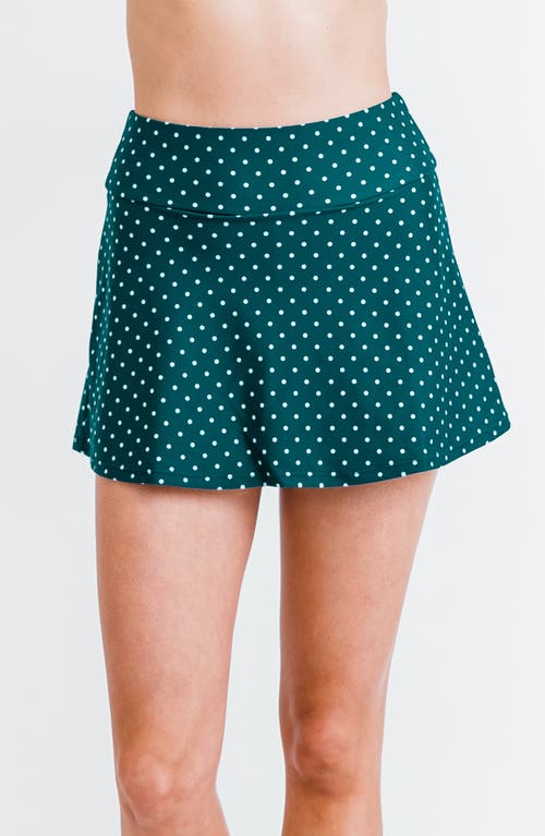 Calypsa Short Swim Skort With Shorts In Green