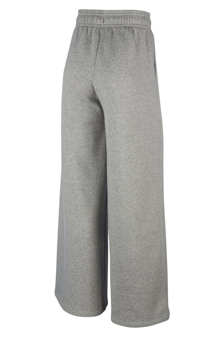 Sportswear Knit Palazzo Pants, Alternate, color, DARK GREY HEATHER/ WHITE